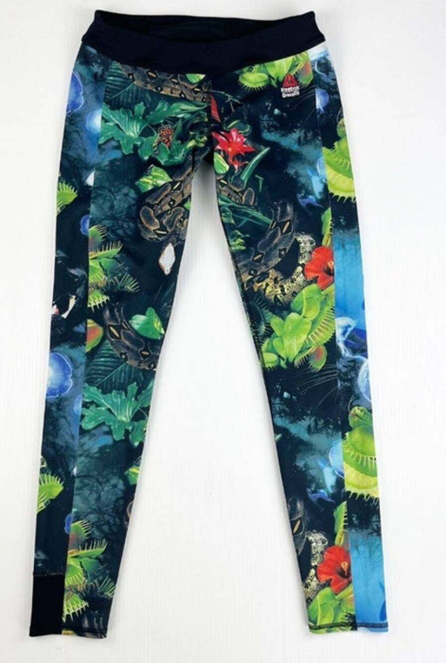 Reebok Jungle Chase Reversible Leggings XS CrossFit